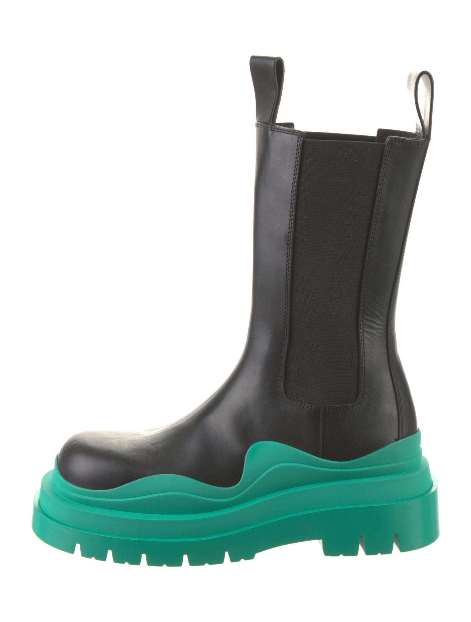 Bottega Veneta Leather Colorblock Pattern Chelsea Boots