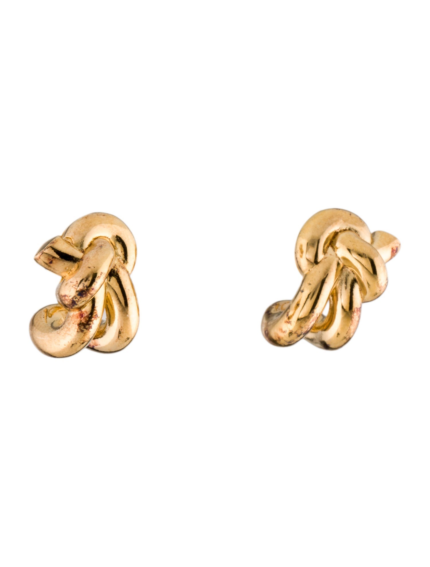 Bottega Veneta Knot Earrings - 18K Yellow Gold-Plated Stud