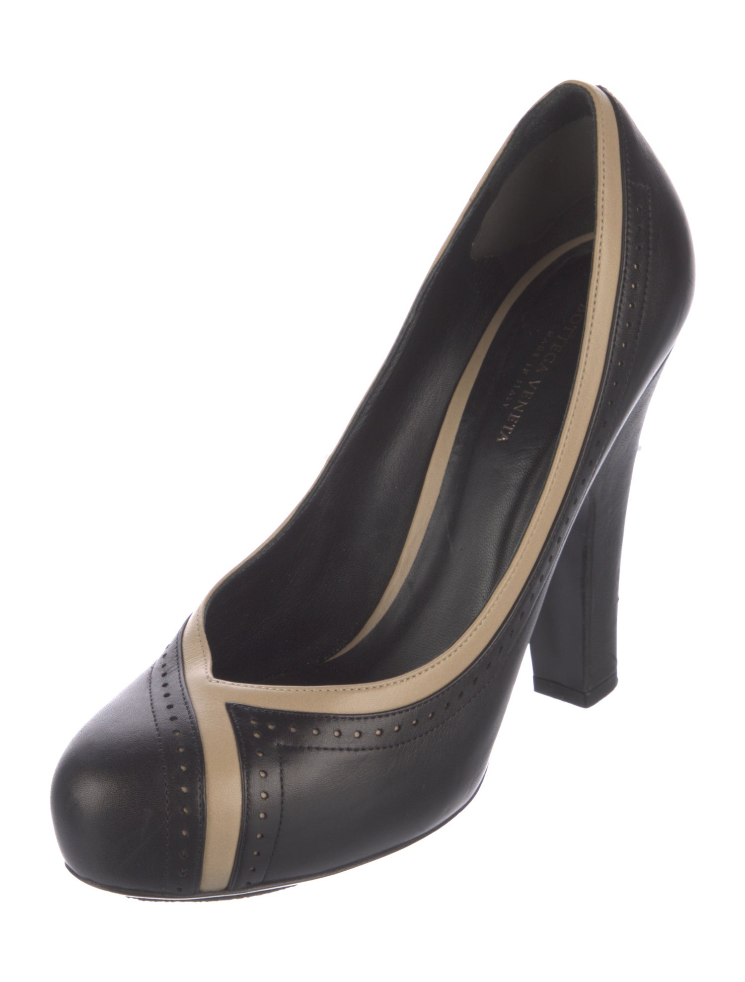 Bottega Veneta Leather Colorblock Pattern Pumps
