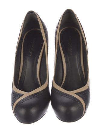 Bottega Veneta Leather Colorblock Pattern Pumps