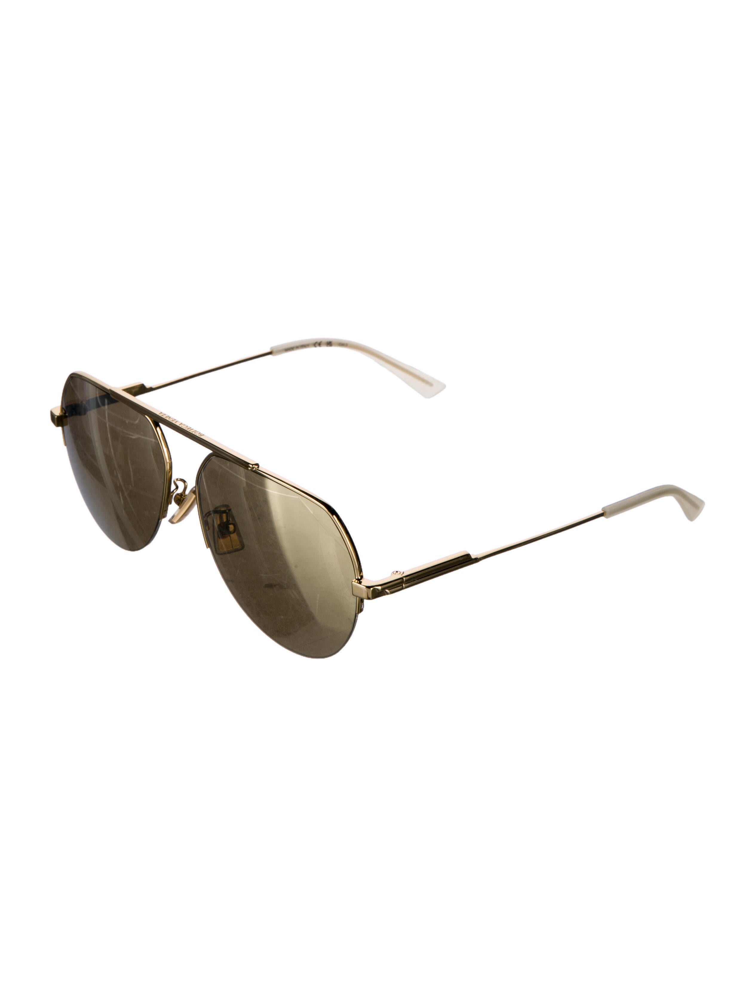Bottega Veneta Aviator Mirrored Sunglasses