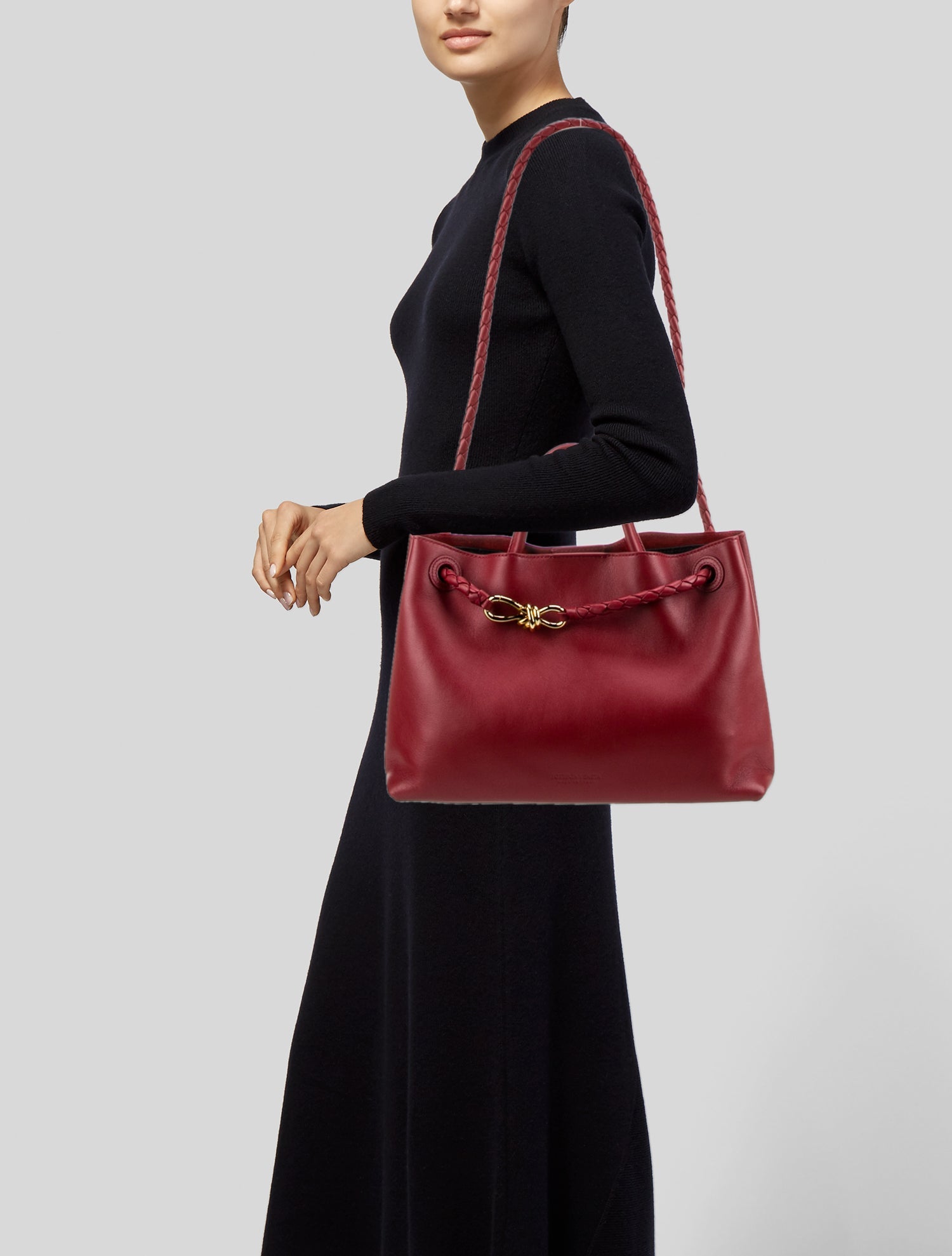 Bottega Veneta Leather Andiamo Medium