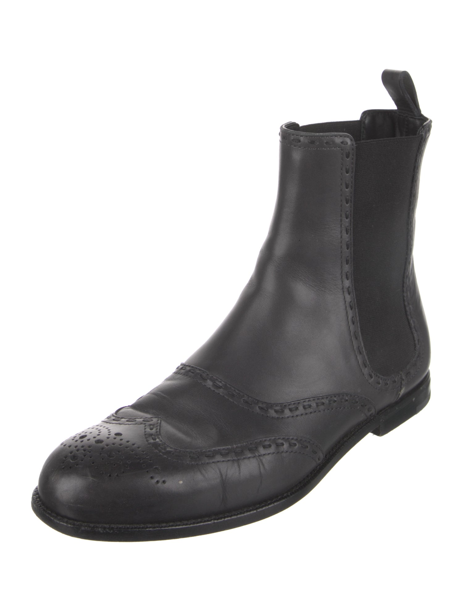 Bottega Veneta Leather Lasercut Accents Chelsea Boots