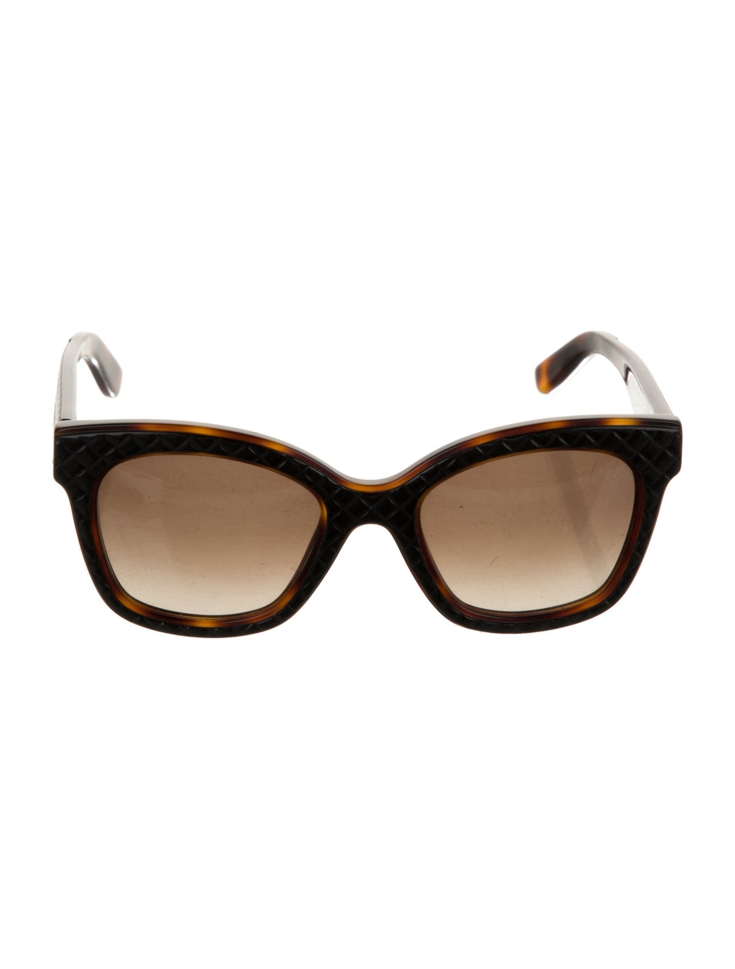 Bottega Veneta Intrecciato Weave Square Sunglasses