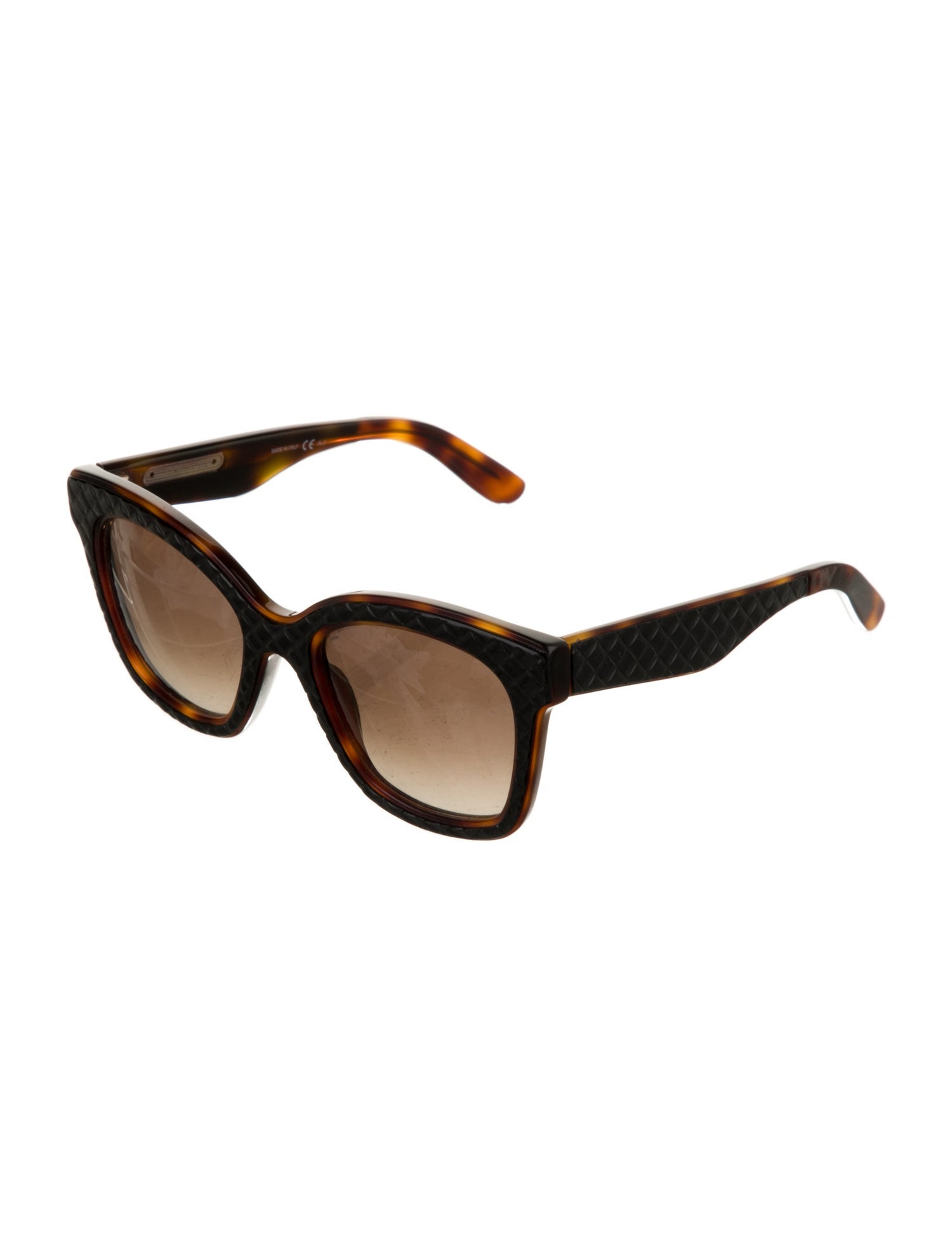 Bottega Veneta Intrecciato Weave Square Sunglasses