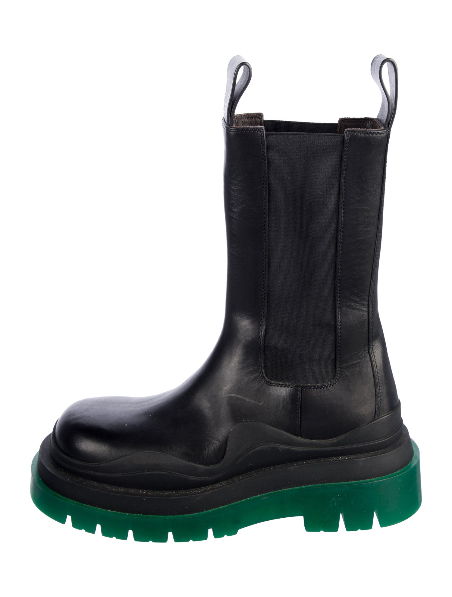 Bottega Veneta Leather Colorblock Pattern Chelsea Boots