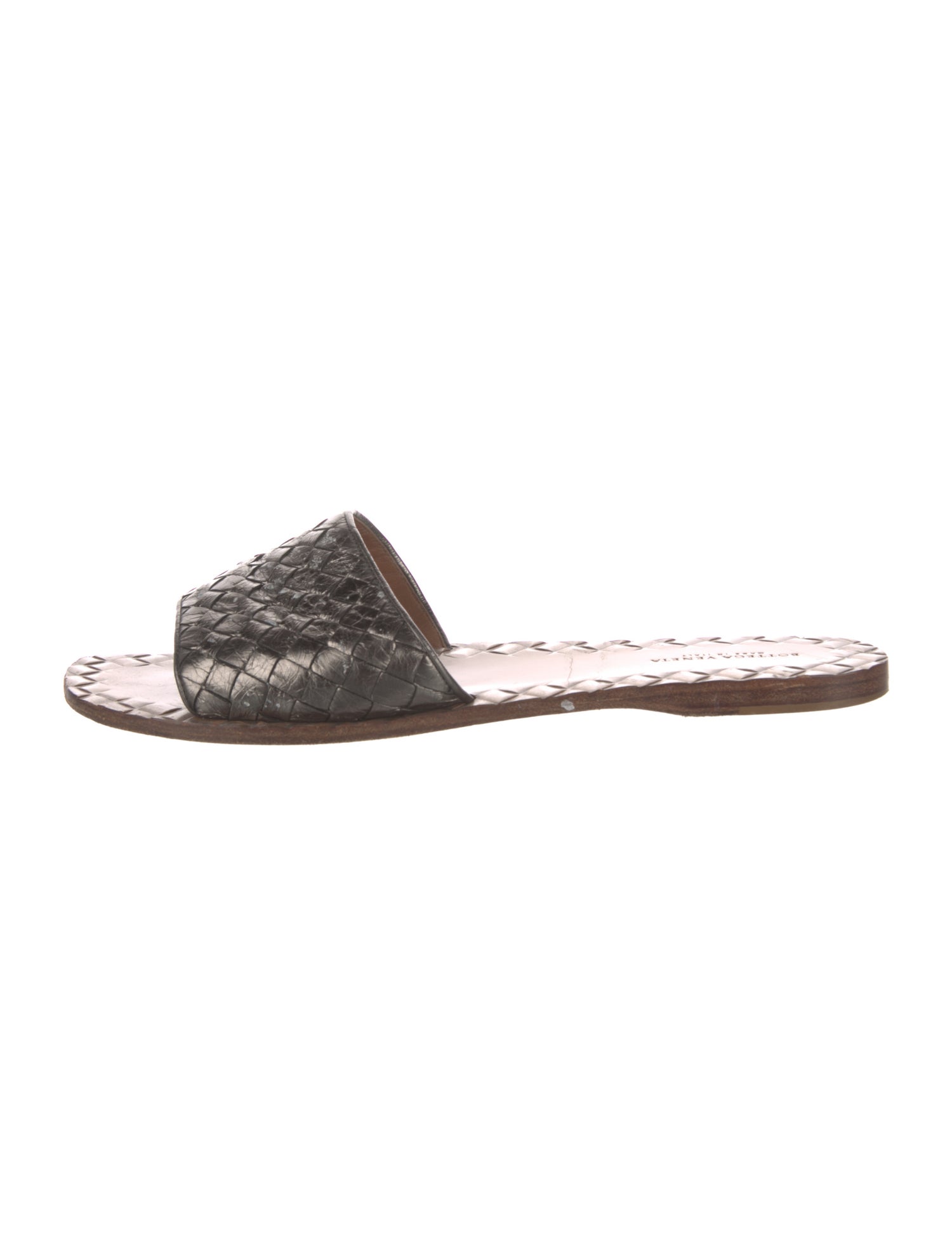 Bottega Veneta Intrecciato Weave Leather Slides