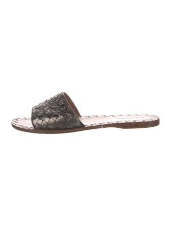 Bottega Veneta Intrecciato Weave Leather Slides