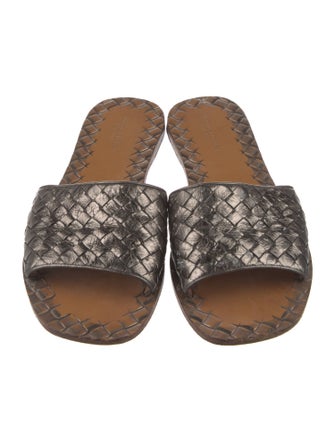 Bottega Veneta Intrecciato Weave Leather Slides