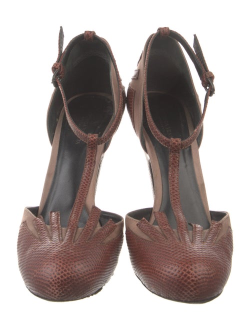 Bottega Veneta Lizard T-Strap Pumps