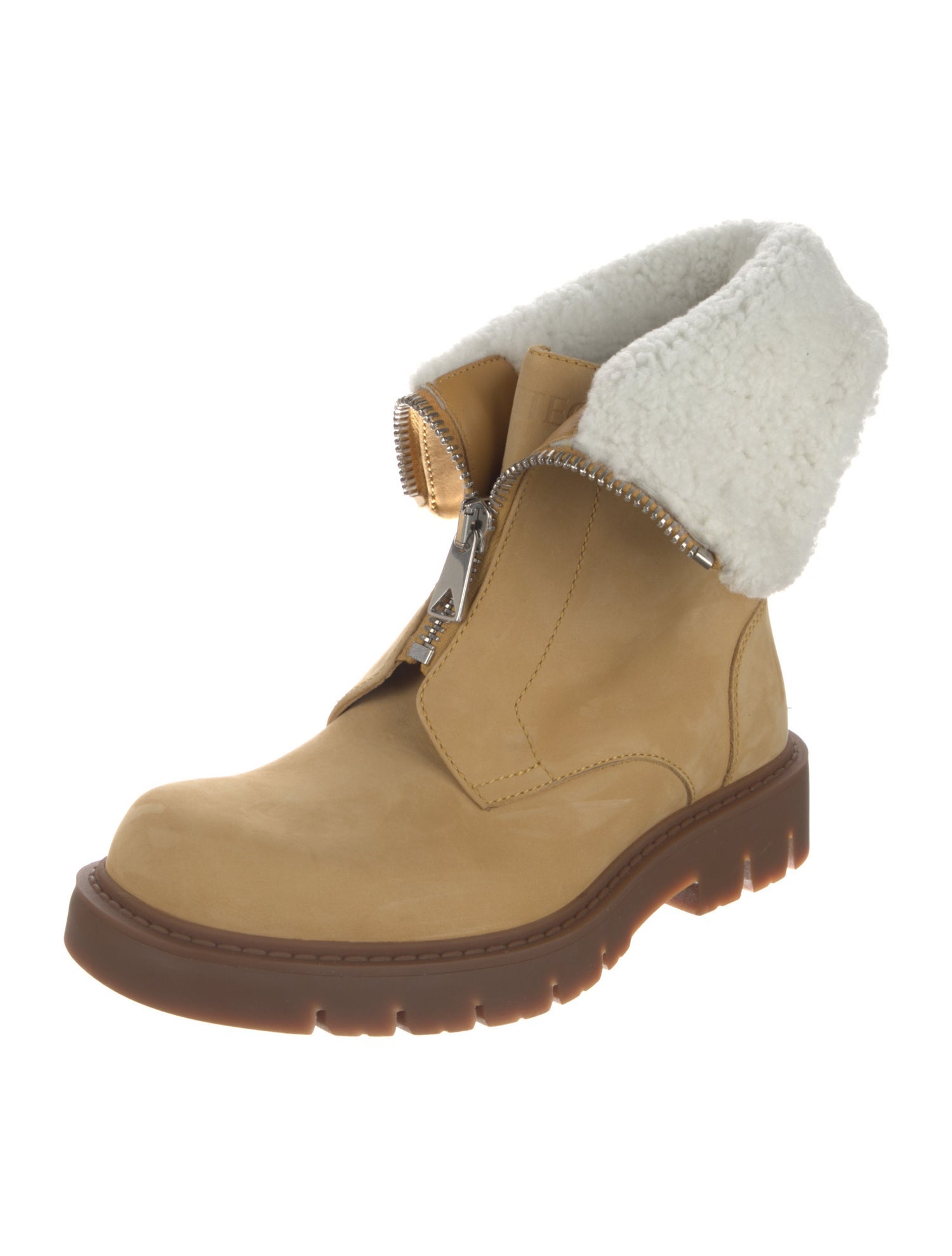 Bottega Veneta Suede Colorblock Pattern Combat Boots