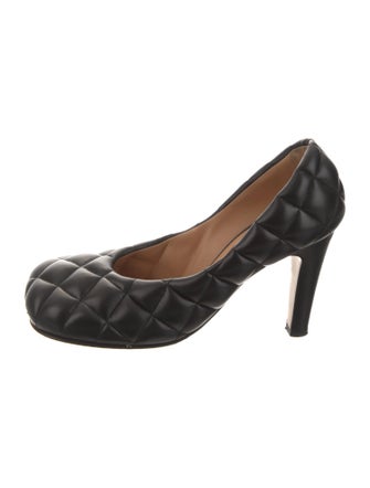Bottega Veneta Quilted Pattern Leather Pumps