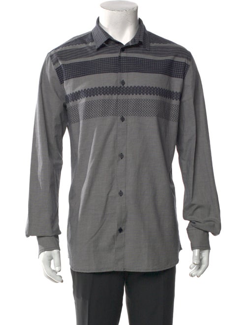 Bottega Veneta Plaid Print Long Sleeve Shirt