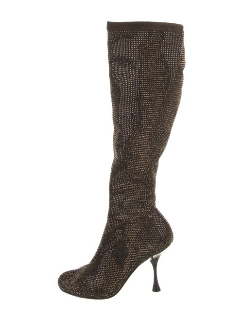 Bottega Veneta Suede Crystal Embellishments Sock Boots