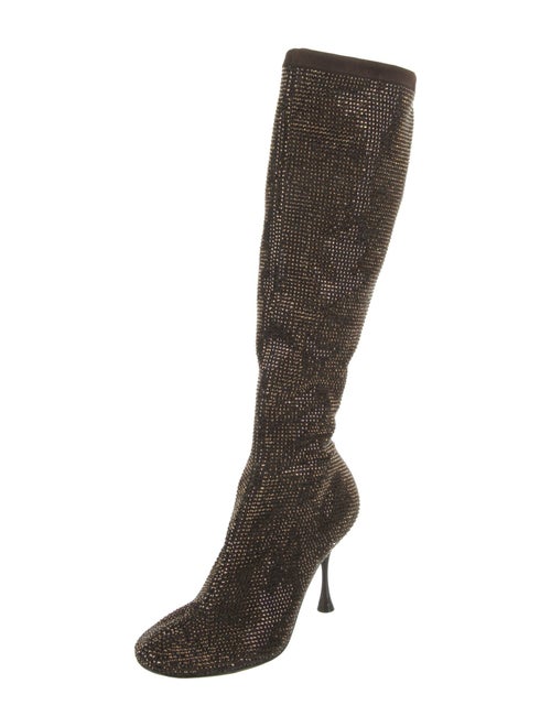 Bottega Veneta Suede Crystal Embellishments Sock Boots