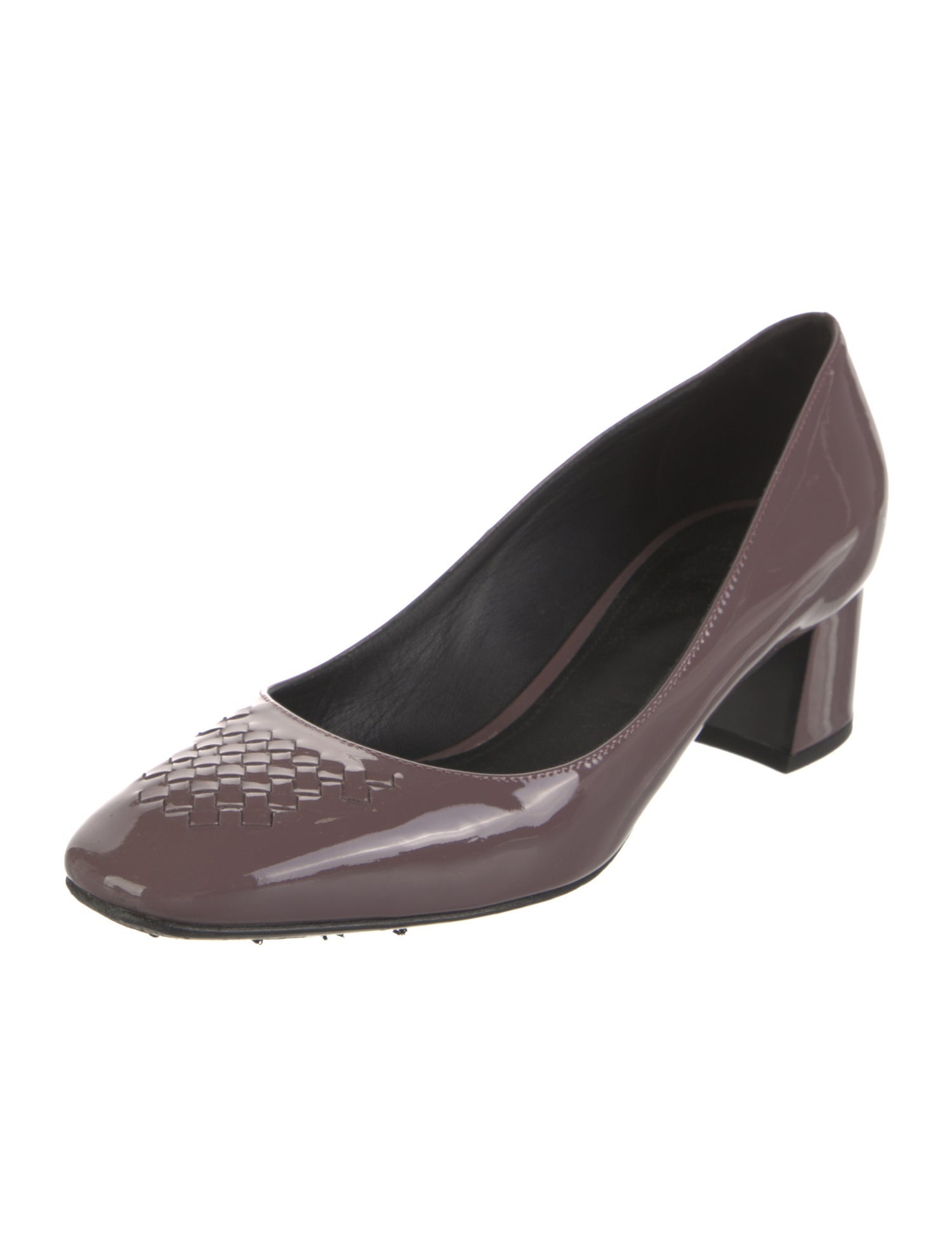 Bottega Veneta Intrecciato Weave Patent Leather Pumps