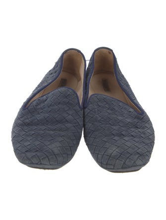 Bottega Veneta Intrecciato Weave Suede Flats
