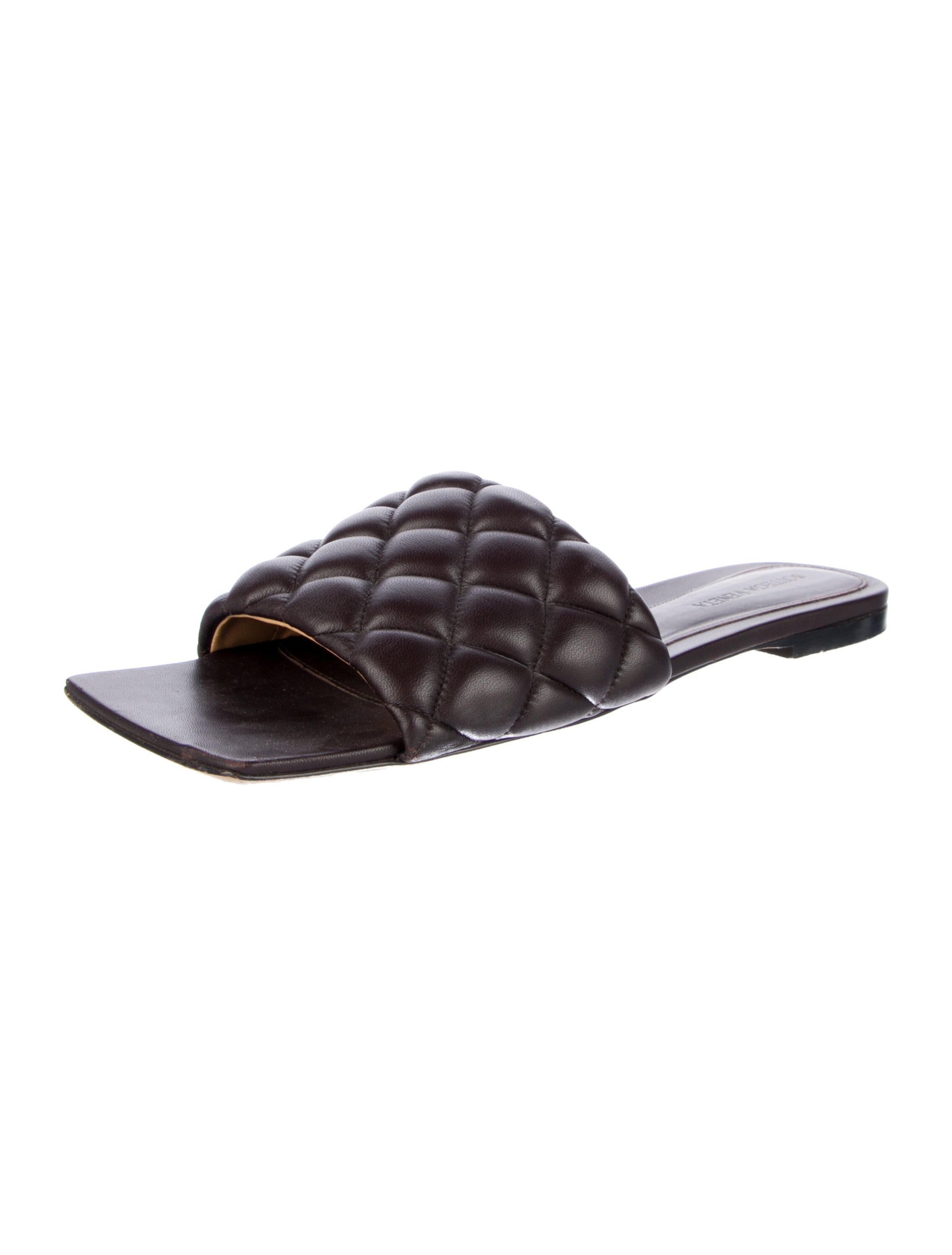 Bottega Veneta Quilted Pattern Leather Slides