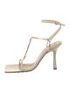 Bottega Veneta Leather Chain-Link Accents T-Strap Sandals