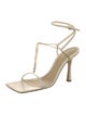 Bottega Veneta Leather Chain-Link Accents T-Strap Sandals
