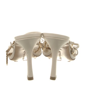 Bottega Veneta Leather Chain-Link Accents T-Strap Sandals