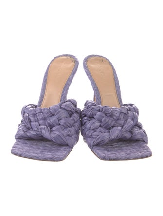 Bottega Veneta Intrecciato Weave Raffia Slides