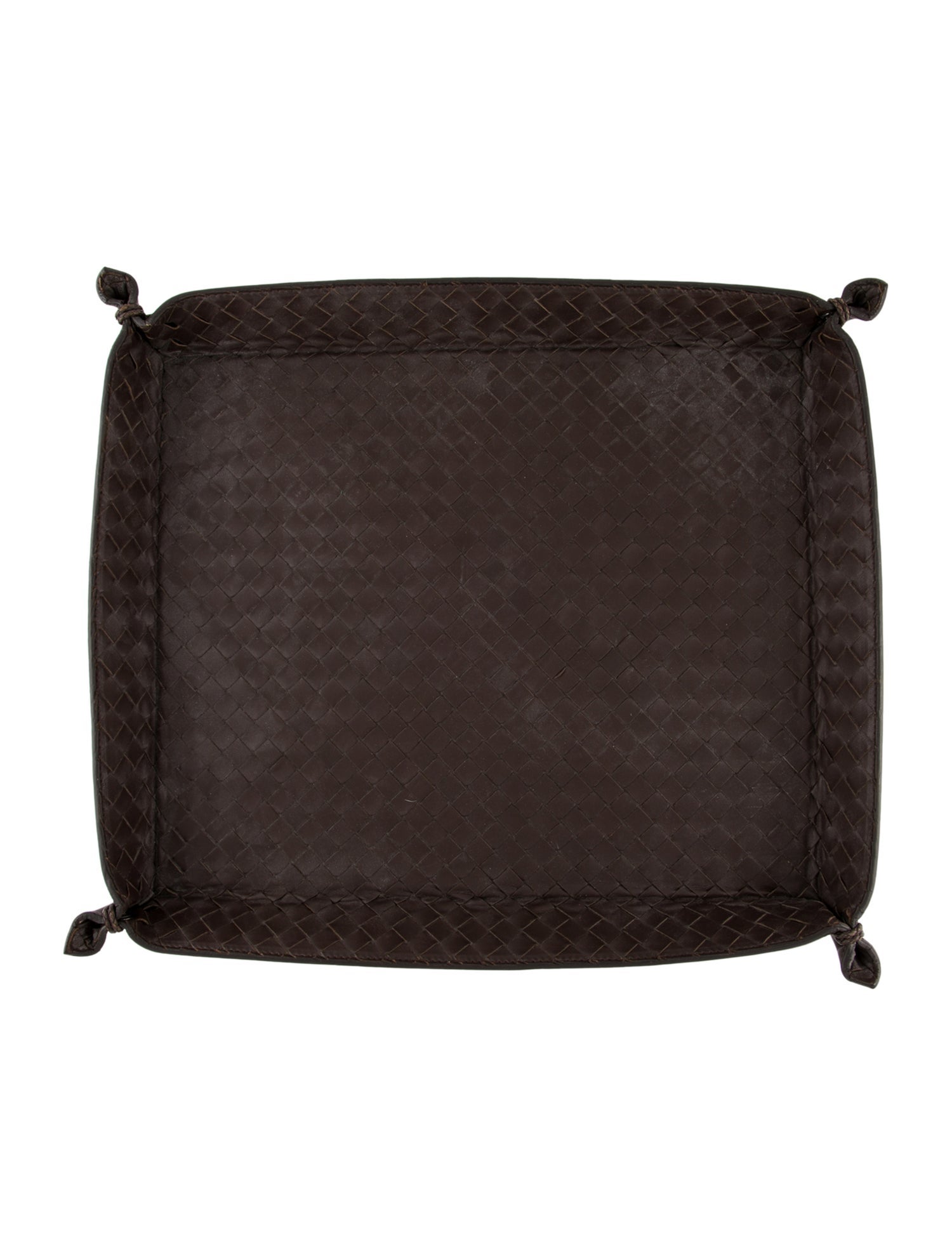 Bottega Veneta Intrecciato Weave Leather Pen Tray