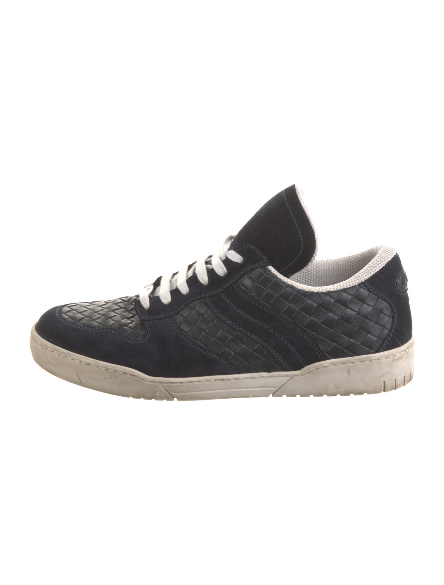 Bottega Veneta Intrecciato Weave Leather Athletic Sneakers