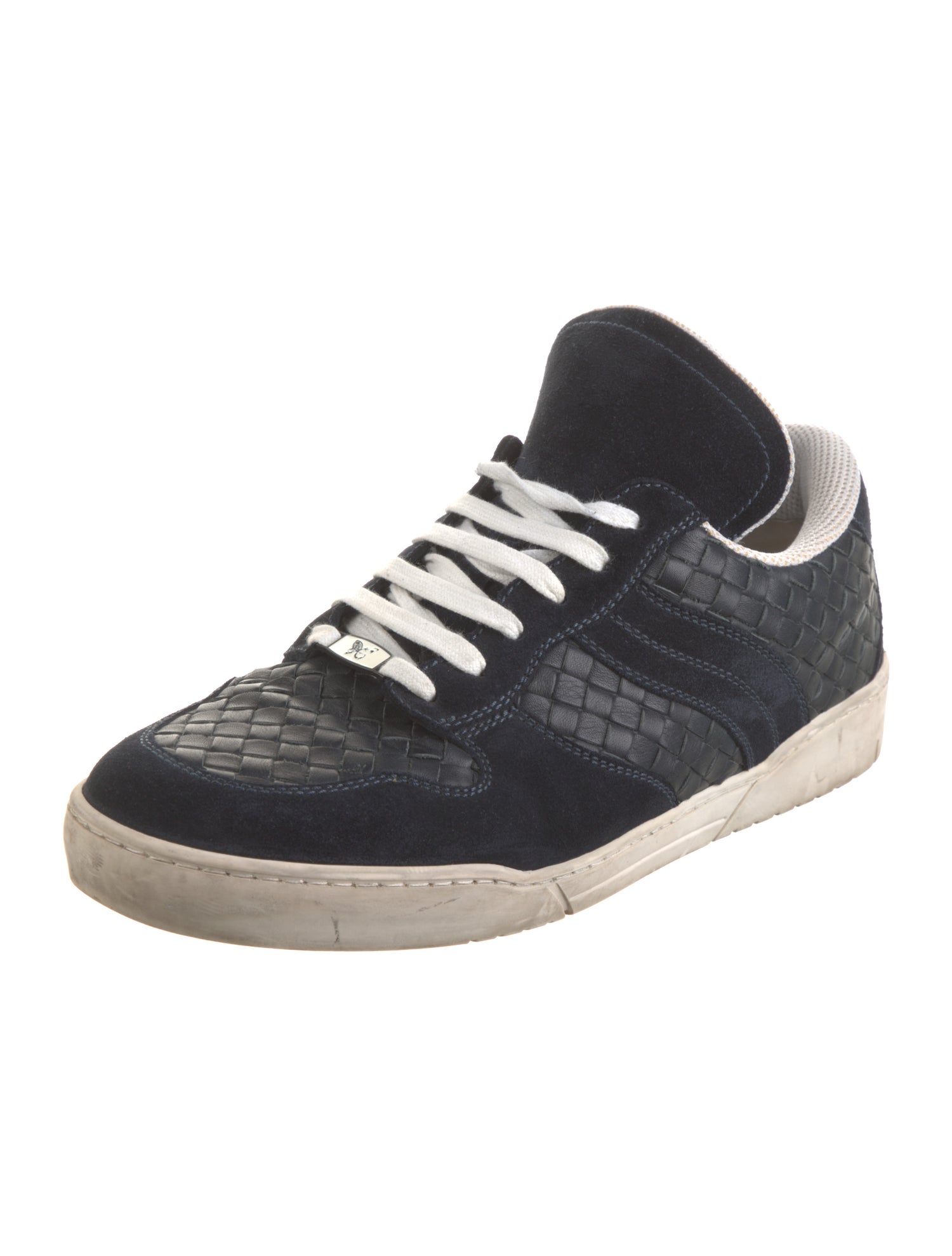 Bottega Veneta Intrecciato Weave Leather Athletic Sneakers