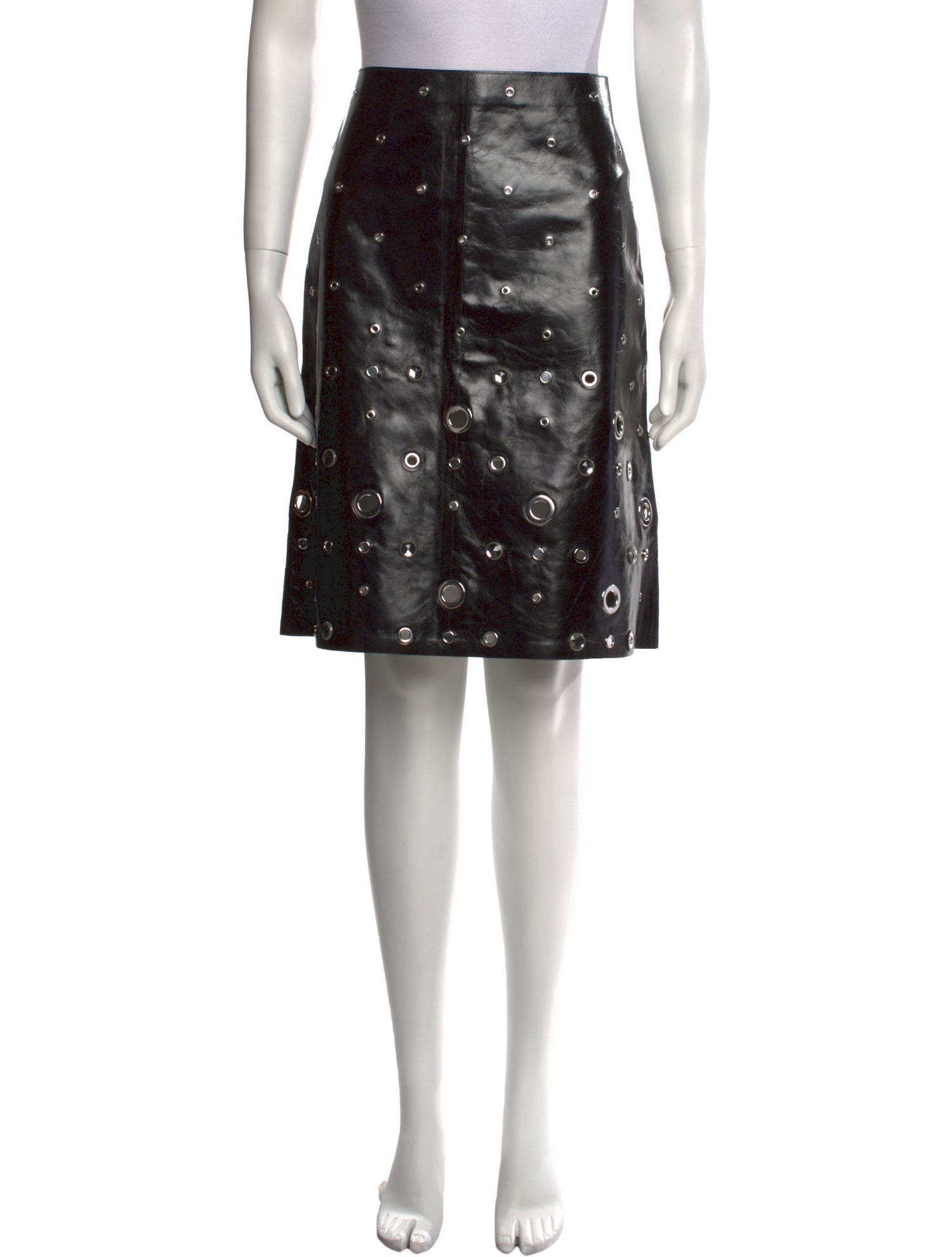 Bottega Veneta Calf Leather Knee-Length Skirt w/ Tags