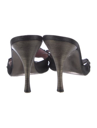 Bottega Veneta Satin Beaded Accents Slides