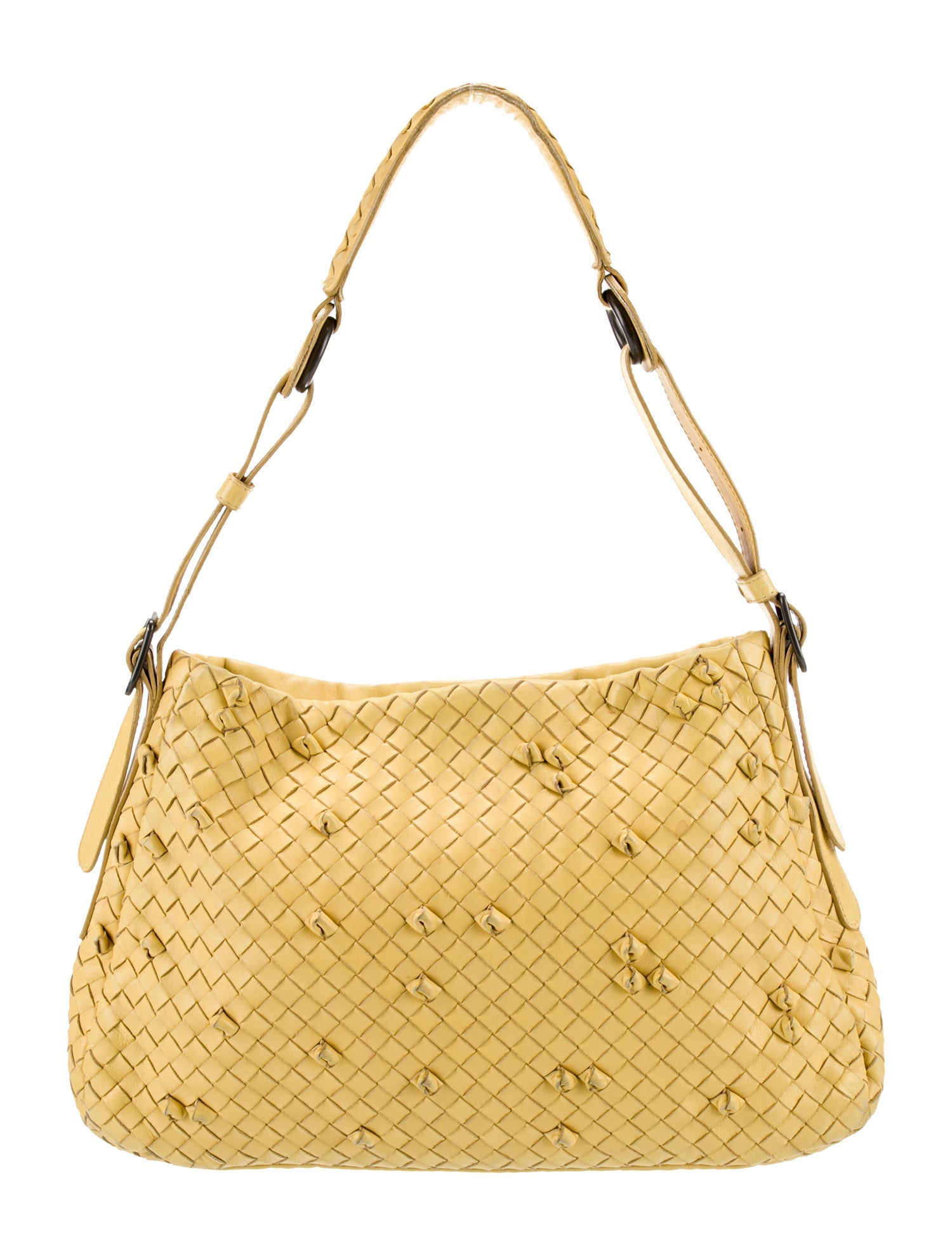 Bottega Veneta Intrecciato Shoulder Bag Vintage - Yellow