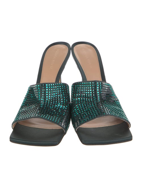 Bottega Veneta Satin Crystal Embellishments Slides