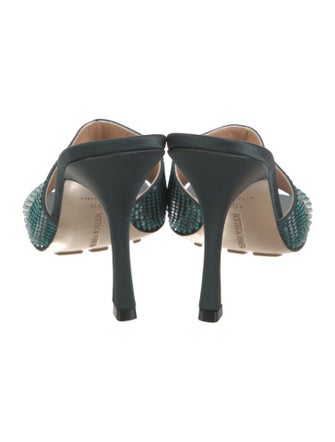 Bottega Veneta Satin Crystal Embellishments Slides