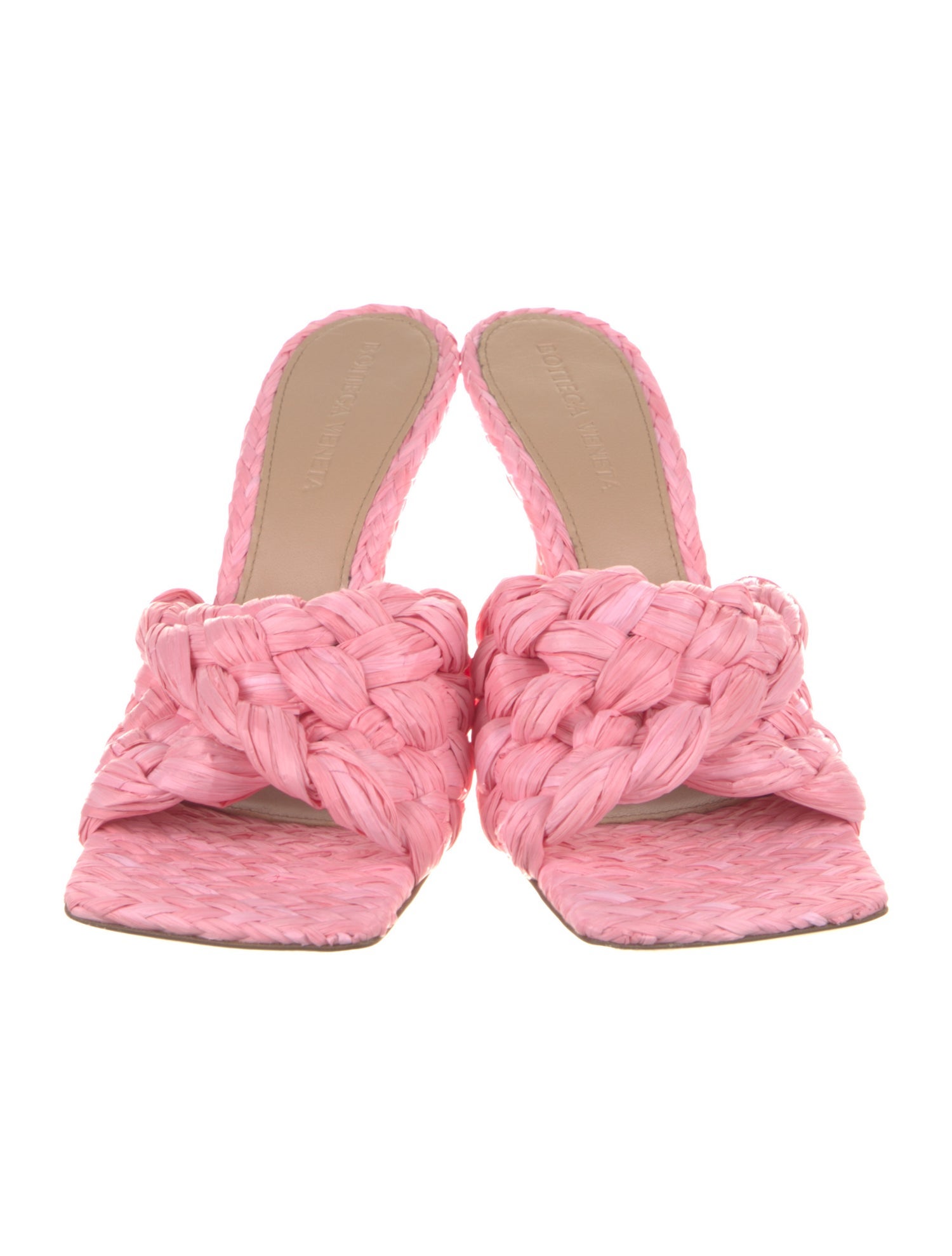 Bottega Veneta Raffia Slides