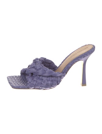 Bottega Veneta Intrecciato Weave Raffia Slides