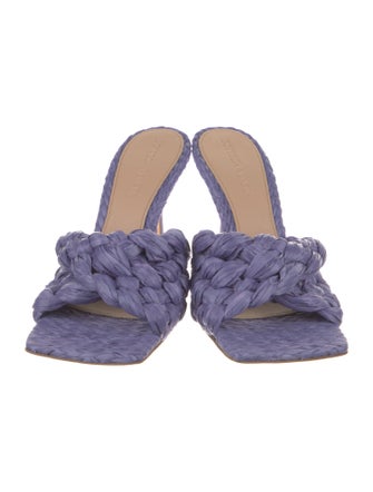 Bottega Veneta Intrecciato Weave Raffia Slides