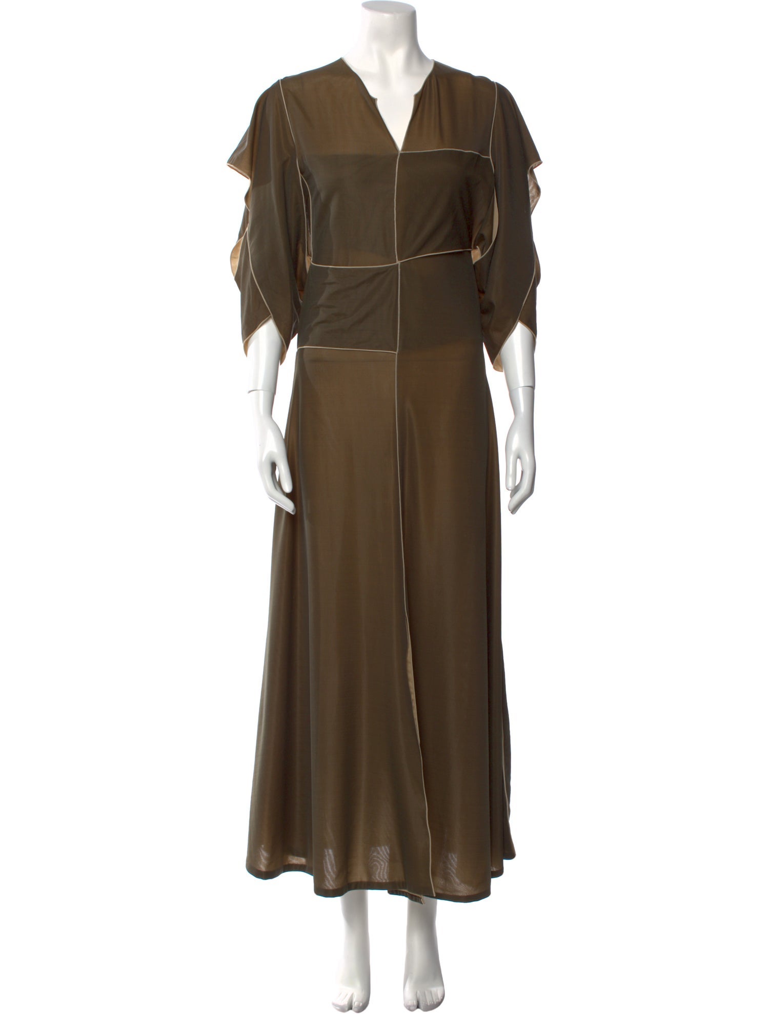 Bottega Veneta V-Neck Long Dress