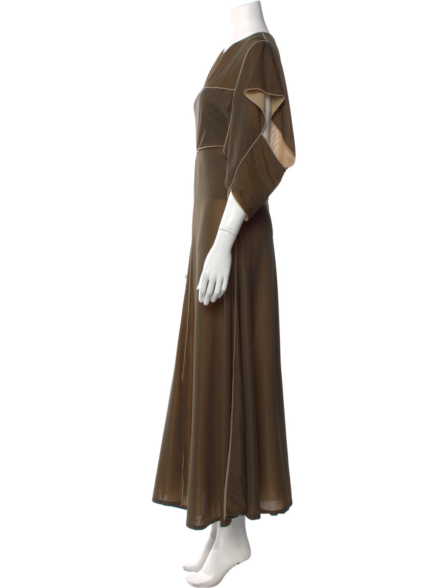 Bottega Veneta V-Neck Long Dress