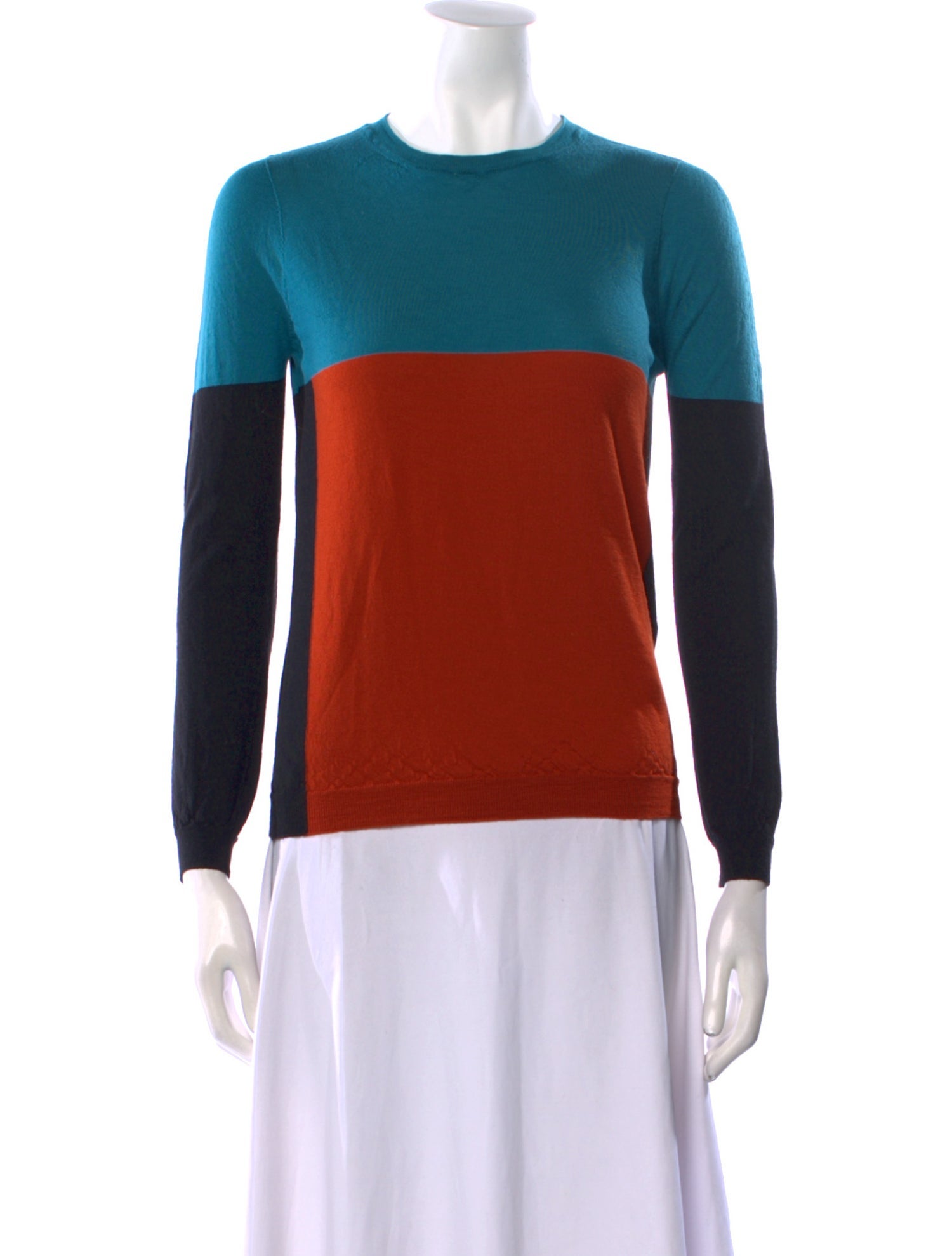 Bottega Veneta Wool Colorblock Pattern Sweater