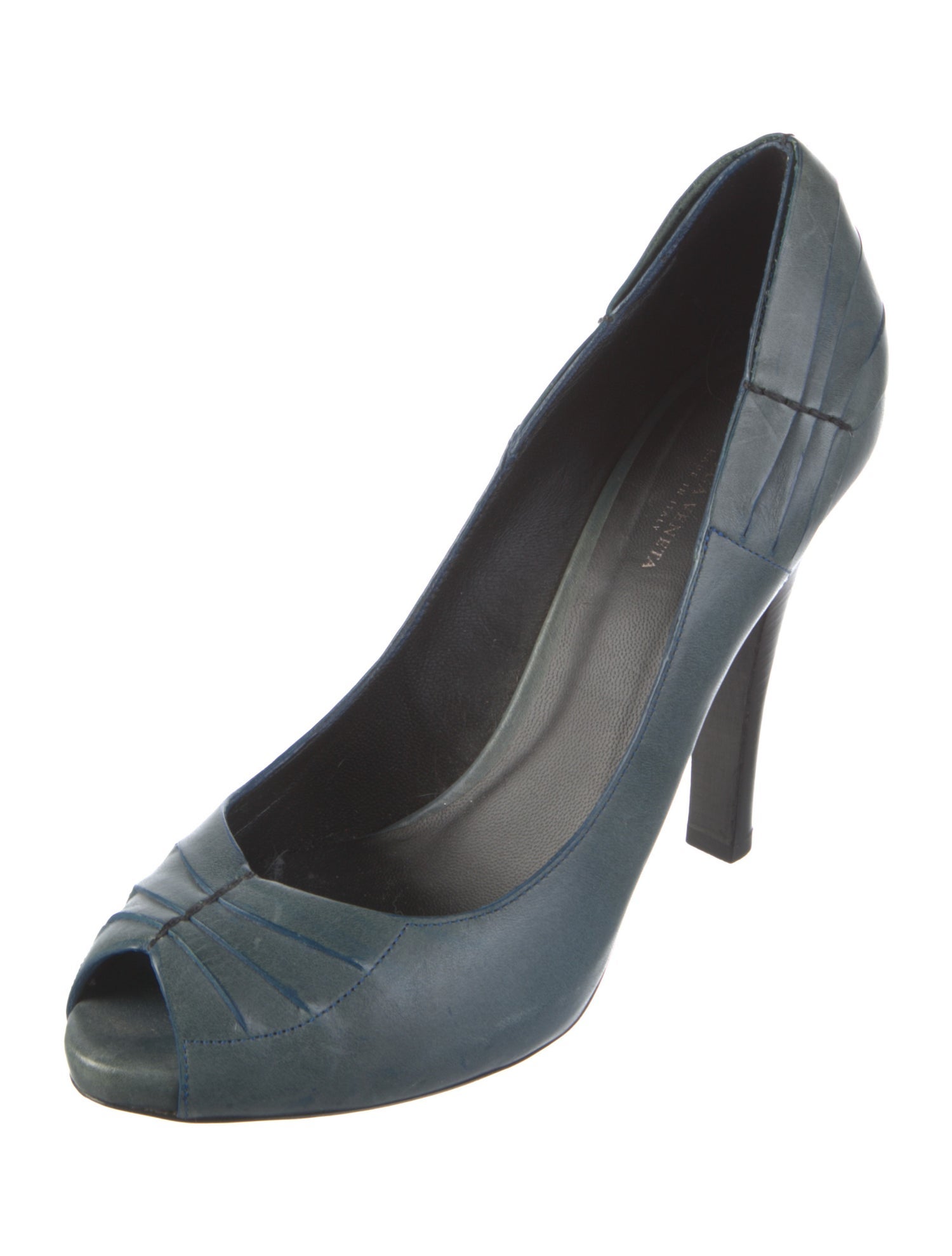 Bottega Veneta Leather Pleated Accents Pumps