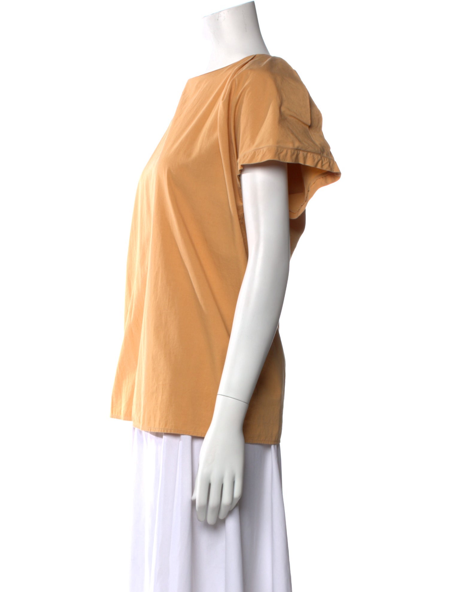 Bottega Veneta Bateau Neckline Short Sleeve Blouse