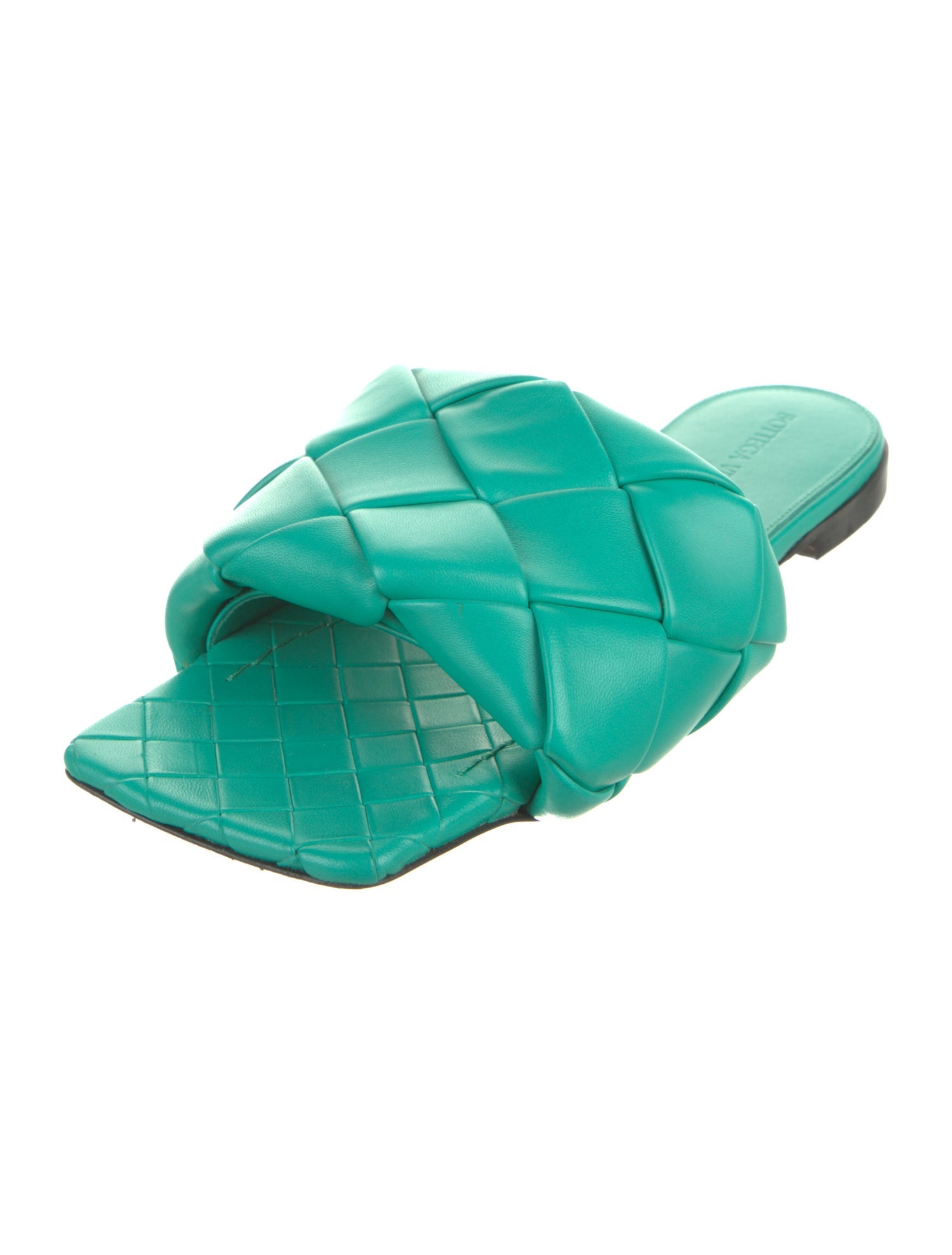 Bottega Veneta Intrecciato Weave Leather Slides