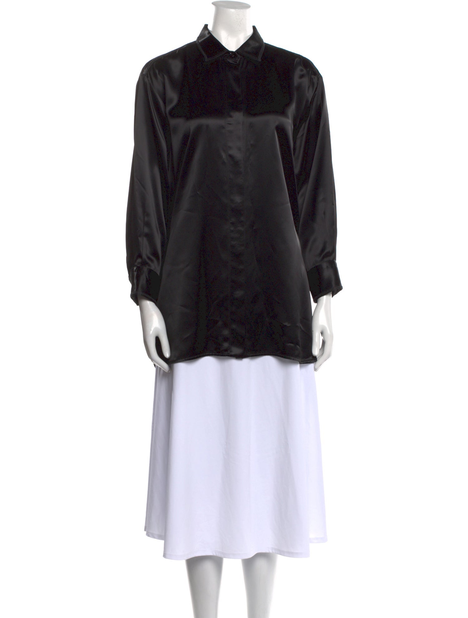 Bottega Veneta Silk Long Sleeve Button-Up Top