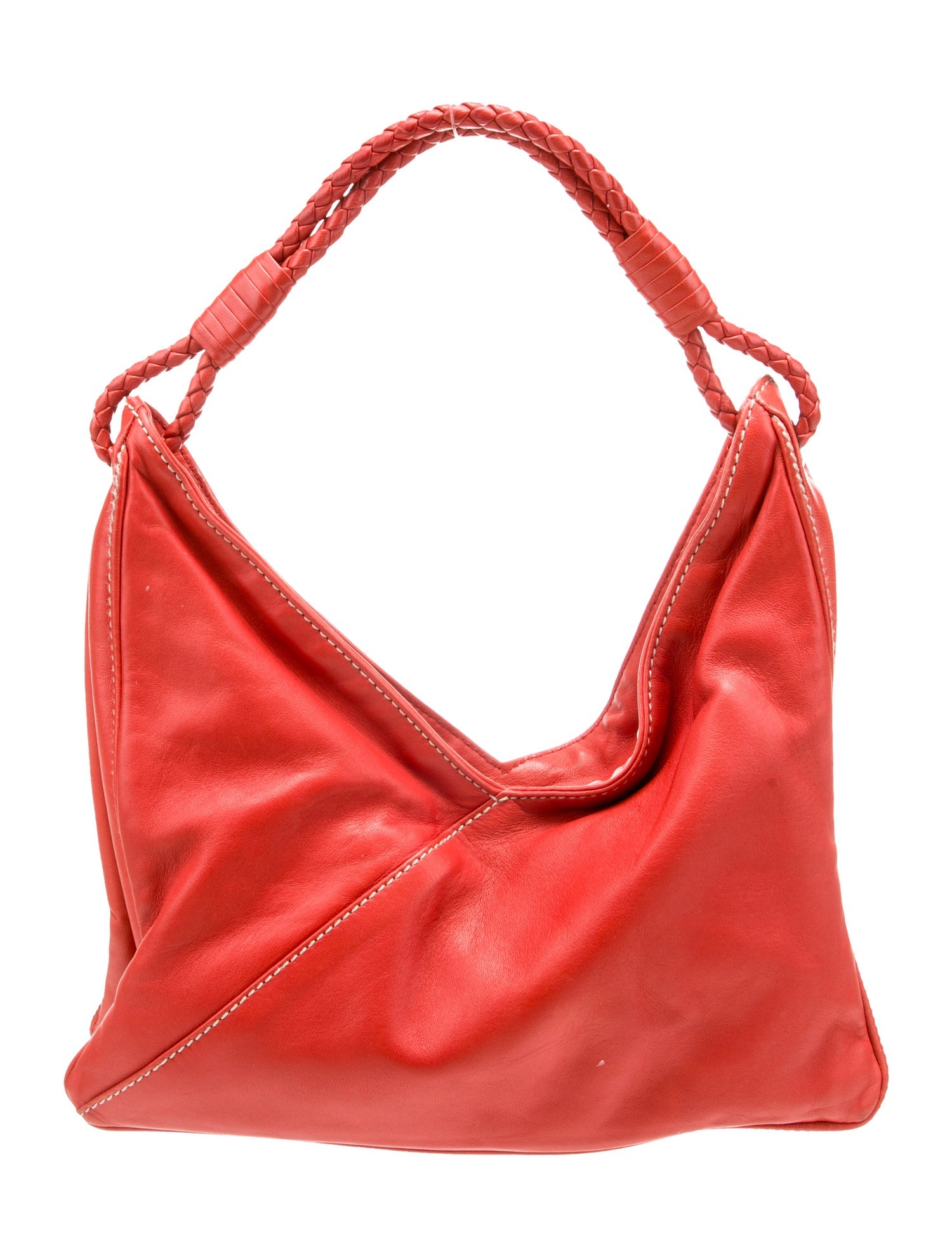 Bottega Veneta Intrecciato Shoulder Bag - Orange Shoulder Bags