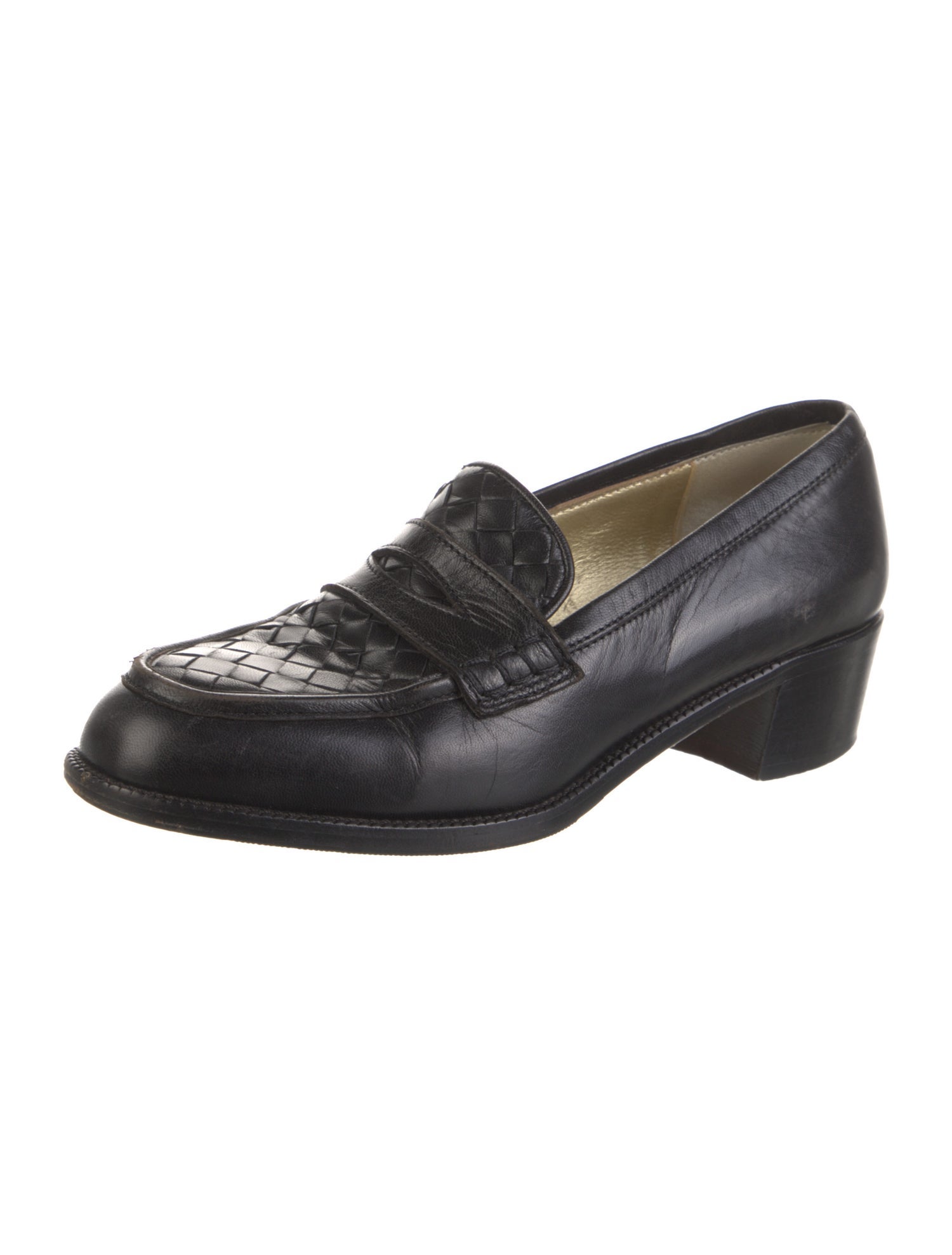 Bottega Veneta Intrecciato Weave Leather Loafers