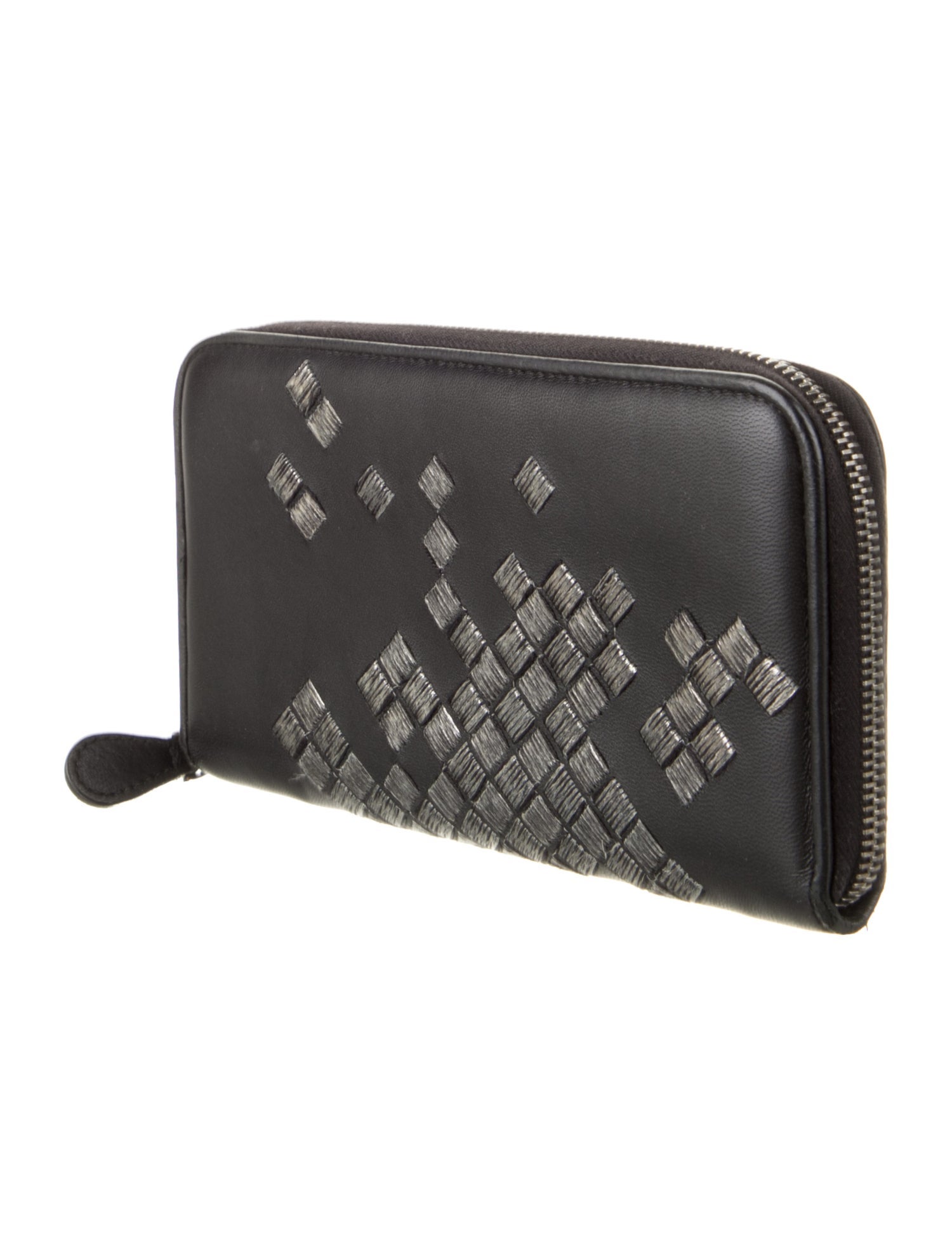 Bottega Veneta Leather Patterned Continental Wallet
