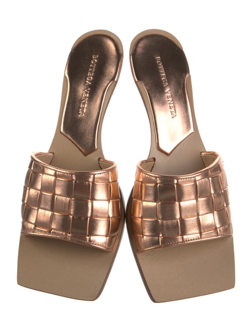 Bottega Veneta Intrecciato Weave Leather Slides