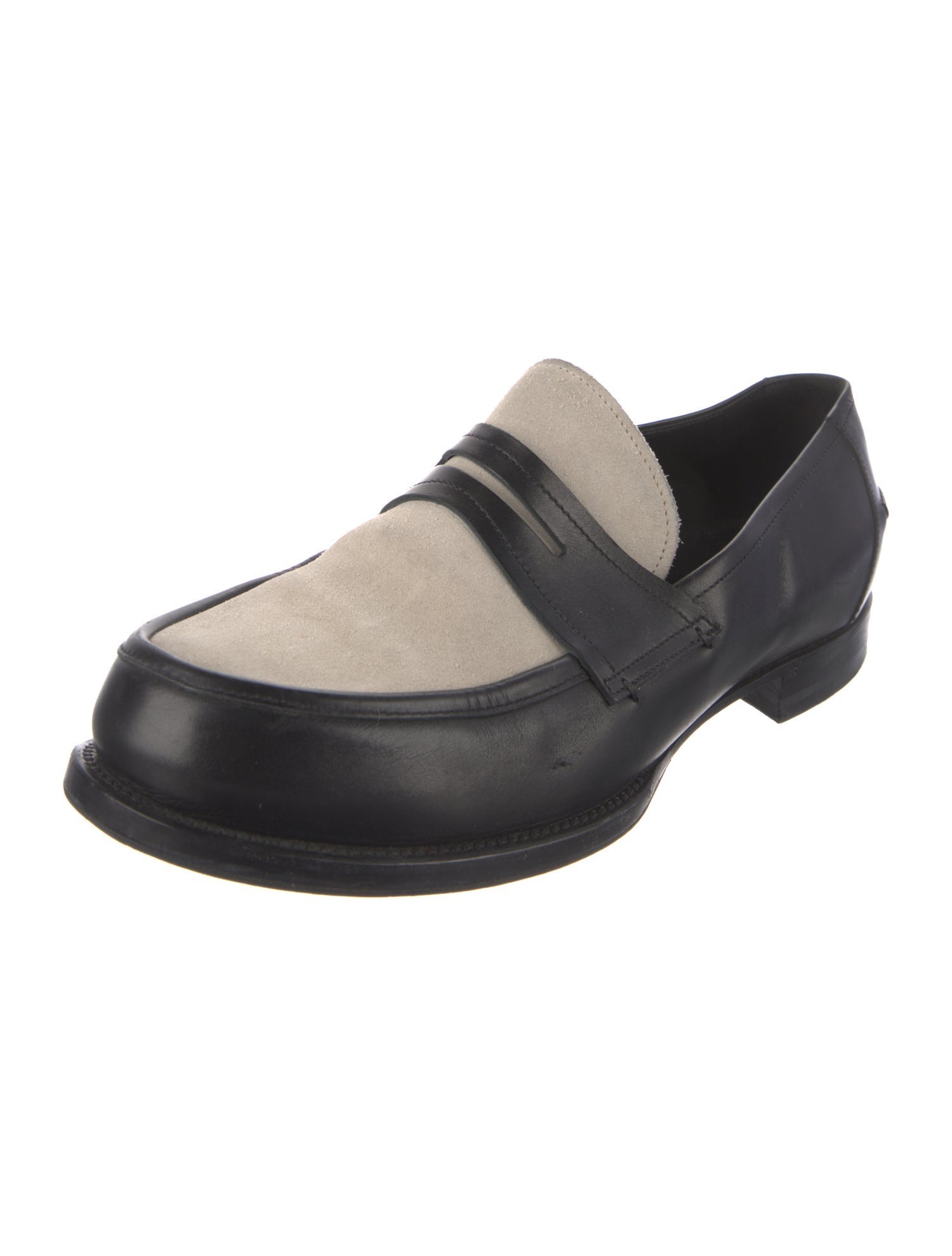 Bottega Veneta Leather Colorblock Pattern Dress Loafers