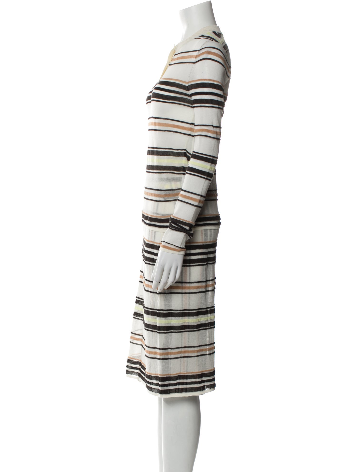 Bottega Veneta 2024 Striped Skirt Set